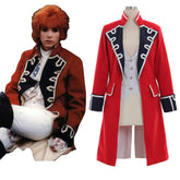 Stylish Red Wool Pirate Coat with Black Cuffs for Women – Halloweez Napoleon Jacket Style Costume - Halloweez